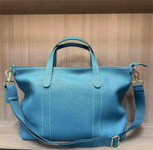 Load image into Gallery viewer, Large Capacity Genuine Leather Tote Bag Turquoise Color