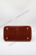 Load image into Gallery viewer, London 30 Birkin Style Saltwater Croc Leather Glossy Color