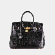 Load image into Gallery viewer, Paris 30 Birkin Himalaya Style Mide Size Top Handle Bag Croc Pattern - Vegan Leather Version
