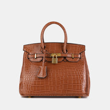 Load image into Gallery viewer, Paris 30 Birkin Himalaya Style Mide Size Top Handle Bag Croc Pattern - Vegan Leather Version
