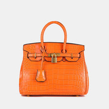 Load image into Gallery viewer, Paris 30 Birkin Himalaya Style Mide Size Top Handle Bag Croc Pattern - Vegan Leather Version
