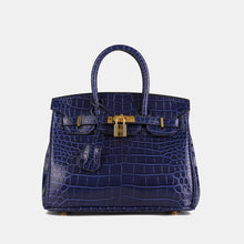 Load image into Gallery viewer, Paris 30 Birkin Himalaya Style Mide Size Top Handle Bag Croc Pattern - Vegan Leather Version
