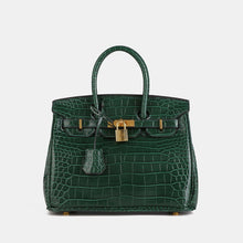 Load image into Gallery viewer, Paris 30 Birkin Himalaya Style Mide Size Top Handle Bag Croc Pattern - Vegan Leather Version
