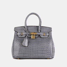 Load image into Gallery viewer, Paris 30 Birkin Himalaya Style Mide Size Top Handle Bag Croc Pattern - Vegan Leather Version
