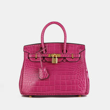 Load image into Gallery viewer, Paris 30 Birkin Himalaya Style Mide Size Top Handle Bag Croc Pattern - Vegan Leather Version

