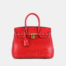 Load image into Gallery viewer, Paris 30 Birkin Himalaya Style Mide Size Top Handle Bag Croc Pattern - Vegan Leather Version
