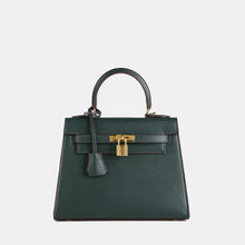 Load image into Gallery viewer, Verona 25 Saffiano Top Handle Kelly Style Handbag Vegan/Real Leather
