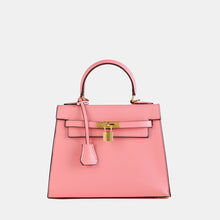 Load image into Gallery viewer, Verona 25 Saffiano Top Handle Kelly Style Handbag Vegan/Real Leather
