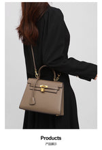 Load image into Gallery viewer, Verona 28 Saffiano Top Handle Kelly Style Handbag Vegan/Real Leather
