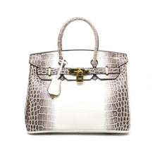 Load image into Gallery viewer, Paris 30 Birkin Himalaya Style Mide Size Top Handle Bag Croc Pattern - Vegan Leather Version

