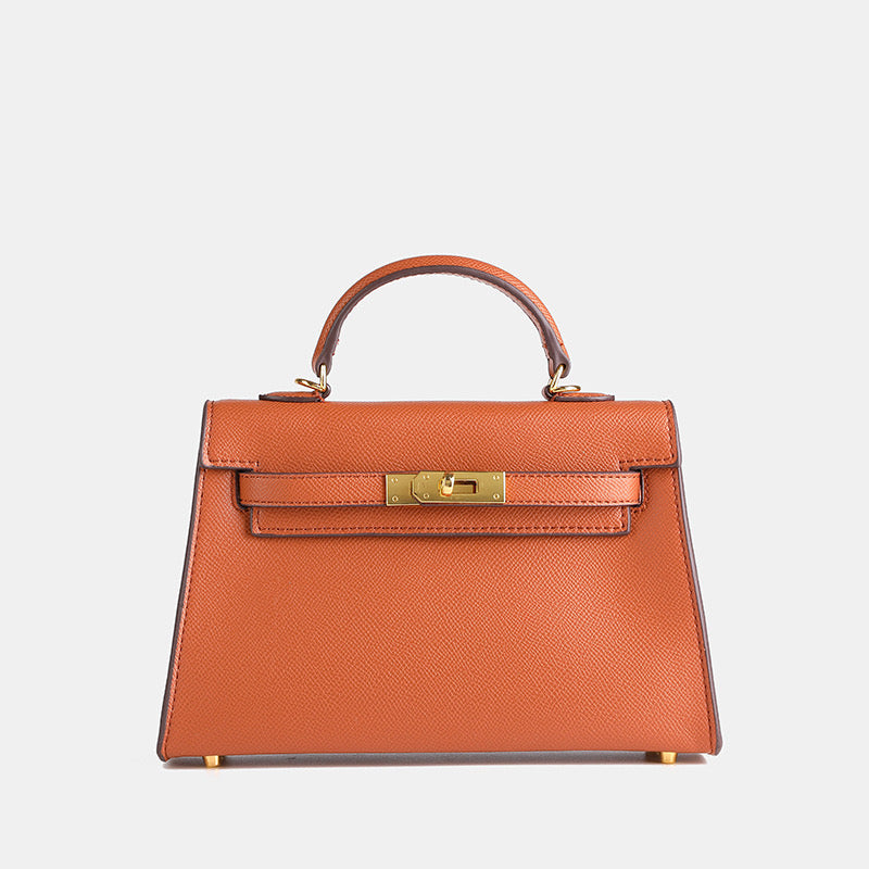 Verona 22 Saffiano Top Handle Kelly Style Handbag Vegan/Real Leatheer
