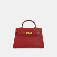 Load image into Gallery viewer, Verona 22 Saffiano Top Handle Kelly Style Handbag Vegan/Real Leatheer
