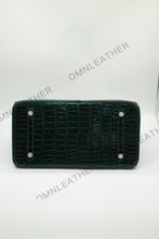 Load image into Gallery viewer, London 35 Birkin Style Saltwater Croc Leather Glossy Green Color Gold Hardware
