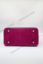 Load image into Gallery viewer, London 35 Birkin Style HCP Saltwater Croc Leather Glossy Red Color Gold Hardware
