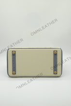 Load image into Gallery viewer, London 30 Birkin Style Ostrich Leather Beige Grey Mix Color Gold Hardware
