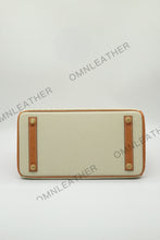Load image into Gallery viewer, London 30 Birkin Style Ostrich Leather Beige Brown Mix Color Gold Hardware
