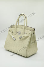 Load image into Gallery viewer, London 30 Birkin Style Ostrich Leather Beige Color Silver Hardware
