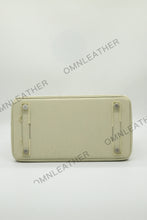 Load image into Gallery viewer, London 30 Birkin Style Ostrich Leather Beige Color Silver Hardware
