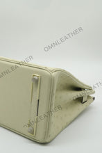 Load image into Gallery viewer, London 30 Birkin Style Ostrich Leather Beige Color Silver Hardware
