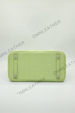 Load image into Gallery viewer, London 30 Birkin Style Nile Croc Leather Opaque Light Yellow Color Silver Hardware
