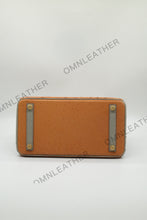 Load image into Gallery viewer, London 30 Birkin Style Ostrich Leather Brown Grey Mix Color Gold Hardware
