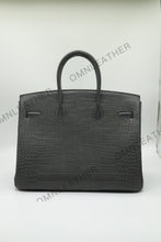 Load image into Gallery viewer, London 35 Birkin Style HCP Saltwater Croc Leather Opaque Graphite Grey Color Gold Hardware
