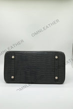 Load image into Gallery viewer, London 35 Birkin Style HCP Saltwater Croc Leather Opaque Graphite Grey Color Gold Hardware
