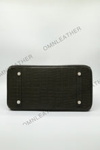 Load image into Gallery viewer, London 35 Birkin Style HCP Saltwater Croc Leather Opaque Olive Green Color Gold Hardware
