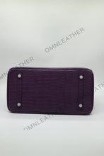 Load image into Gallery viewer, London 35 Birkin Style HCP Saltwater Croc Leather Opaque Purple Color Silver Hardware
