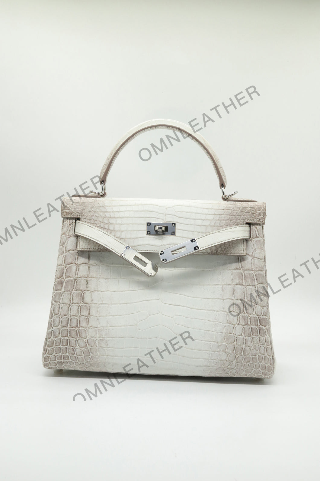 London 25 Birkin Style HCP Nile Croc Leather Himalaya Silver Hardware
