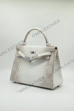 Load image into Gallery viewer, London 25 Birkin Style HCP Nile Croc Leather Himalaya Silver Hardware
