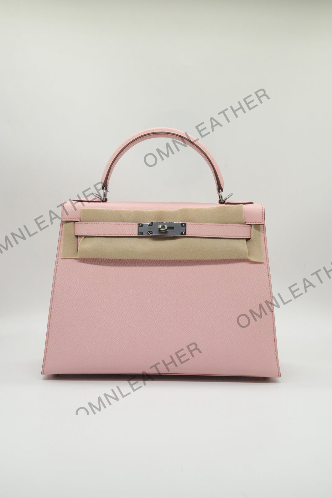 Verona 28 Kelly Style Fully Handmade Epsom Leather Pink Color Silver Hardware