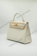Load image into Gallery viewer, Verona 28 Kelly Style Fully Handmade Epsom Leather Cream Color Gold Hardware
