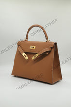 Load image into Gallery viewer, Verona 28 Kelly Style Fully Handmade Epsom Leather Brown Color Gold Hardware
