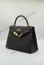 Load image into Gallery viewer, Verona 28 Kelly Style Fully Handmade Epsom Leather Ebony Color Gold Hardware
