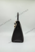 Load image into Gallery viewer, Verona 28 Kelly Style Fully Handmade Epsom Leather Ebony Color Silver Hardware
