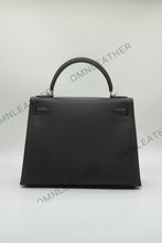 Load image into Gallery viewer, Verona 28 Kelly Style Fully Handmade Epsom Leather Ebony Color Silver Hardware
