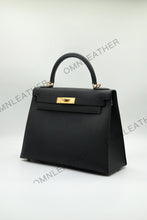 Load image into Gallery viewer, Verona 28 Kelly Style Fully Handmade Epsom Leather Black Color Gold Hardware
