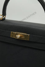 Load image into Gallery viewer, Verona 28 Kelly Style Fully Handmade Epsom Leather Black Color Gold Hardware

