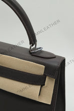 Load image into Gallery viewer, Verona 28 Kelly Style Fully Handmade Epsom Leather Ebony Color Silver Hardware
