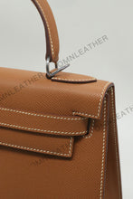 Load image into Gallery viewer, Verona 28 Kelly Style Fully Handmade Epsom Leather Brown Color Silver Hardware
