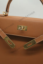 Load image into Gallery viewer, Verona 28 Kelly Style Fully Handmade Epsom Leather Brown Color Gold Hardware
