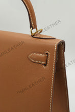 Load image into Gallery viewer, Verona 28 Kelly Style Fully Handmade Epsom Leather Brown Color Gold Hardware
