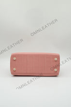 Load image into Gallery viewer, Verona 25 Kelly Style Opaque Saltwater Croc Leather Powder Pink Color Gold Hardware
