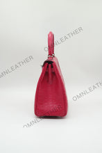 Load image into Gallery viewer, Verona 25 Kelly Style Opaque Saltwater Croc Leather Fuschia Color Silver Hardware
