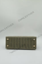 Load image into Gallery viewer, Verona 25 Kelly Style Glossy American Croc Leather Mixed Color Gold Hardware
