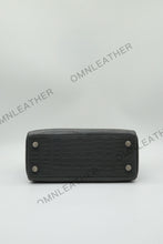 Load image into Gallery viewer, Verona 25 Kelly Style Opaque Saltwater Croc Leather Graphite Grey Color Silver Hardware
