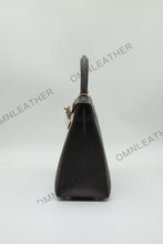 Load image into Gallery viewer, Verona 25 Kelly Style Full Handmade Epsom Leather Ebony Color Gold Hardware
