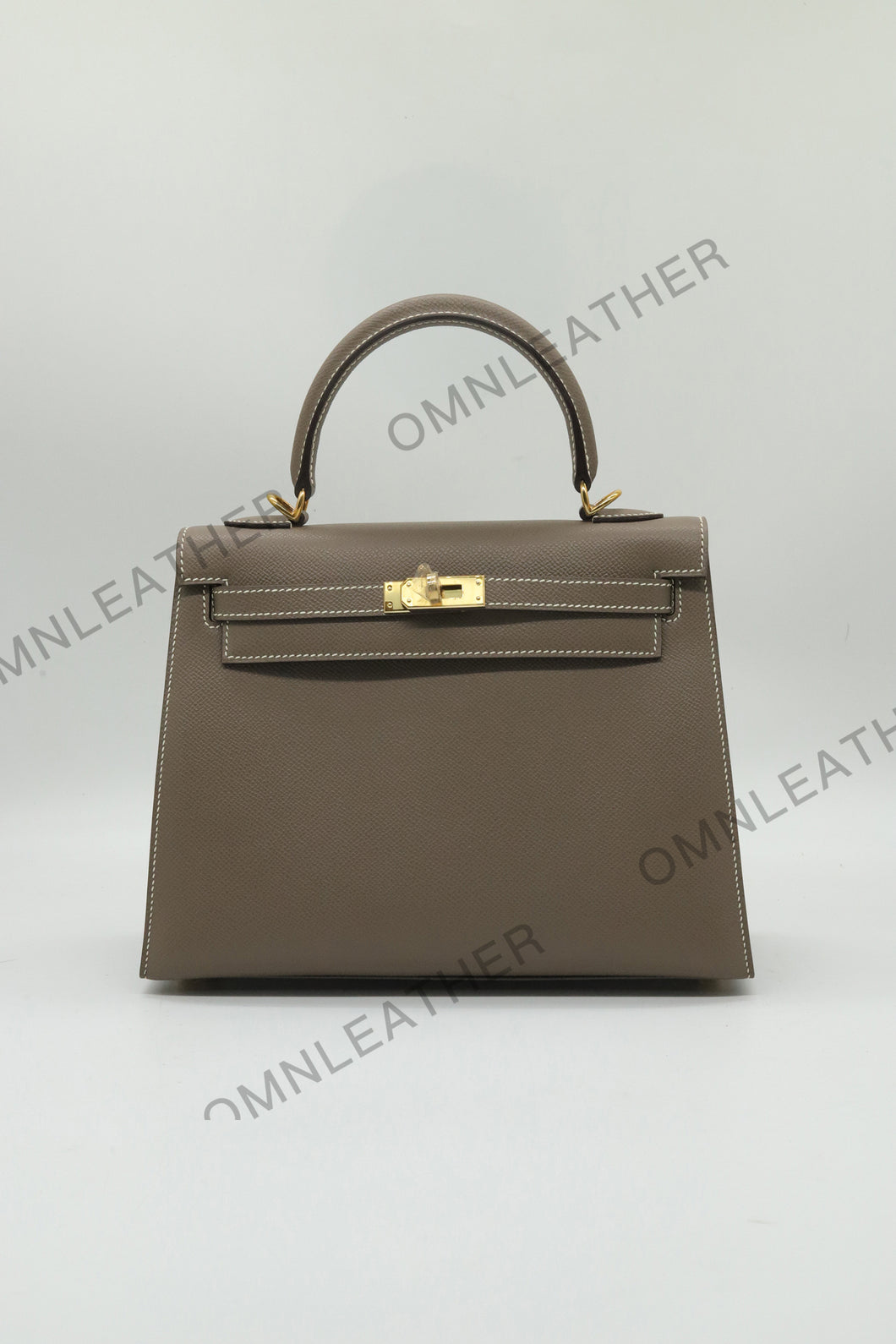 Verona 25 Kelly Style Fully Handmade Epsom Leather Etoupe Color Gold Hardware