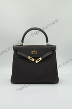 Load image into Gallery viewer, Verona 25 Kelly Style Fully Handmade Togo Leather Ebony Color Gold Hardware
